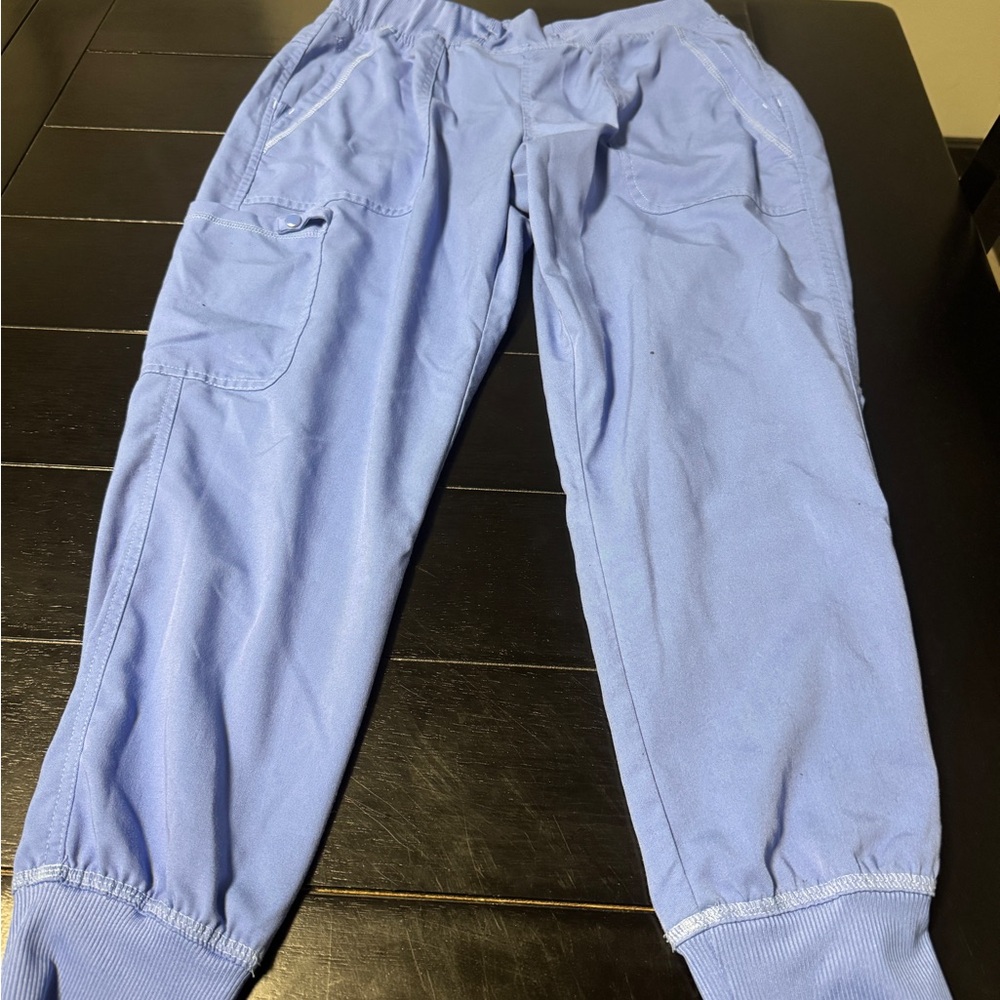 Med Couture Touch Ceil Blue Scrub Pants size medium petite